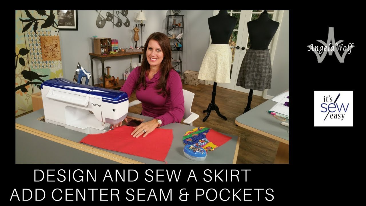 DESIGN & SEW A SKIRT | ADD A CENTER SEAM, TOPSTITCH, & POCKETS