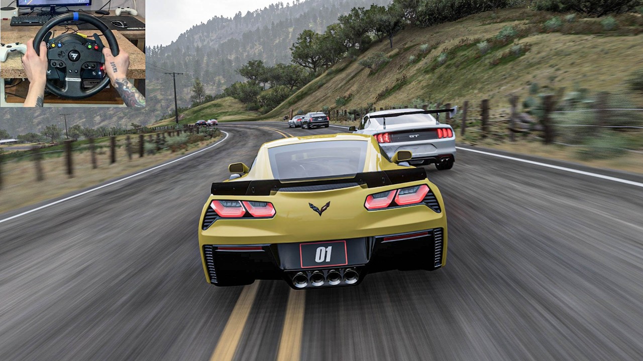Chevrolet Corvette Z06 VS Muscle Car | Forza Horizon 5 Steering Wheel Gameplay