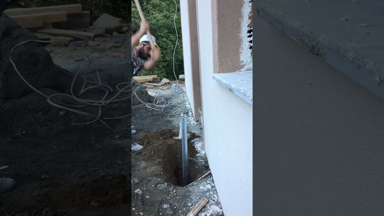 Topraklama kazık &Ccedil;akma işlemi