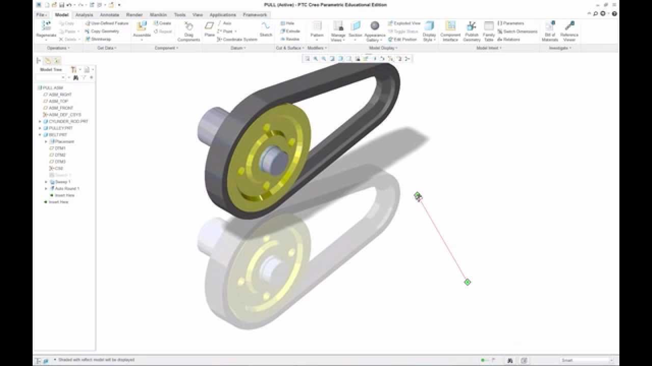 Lesson 21 Top-down design Pulley Creo Parametric 3.0