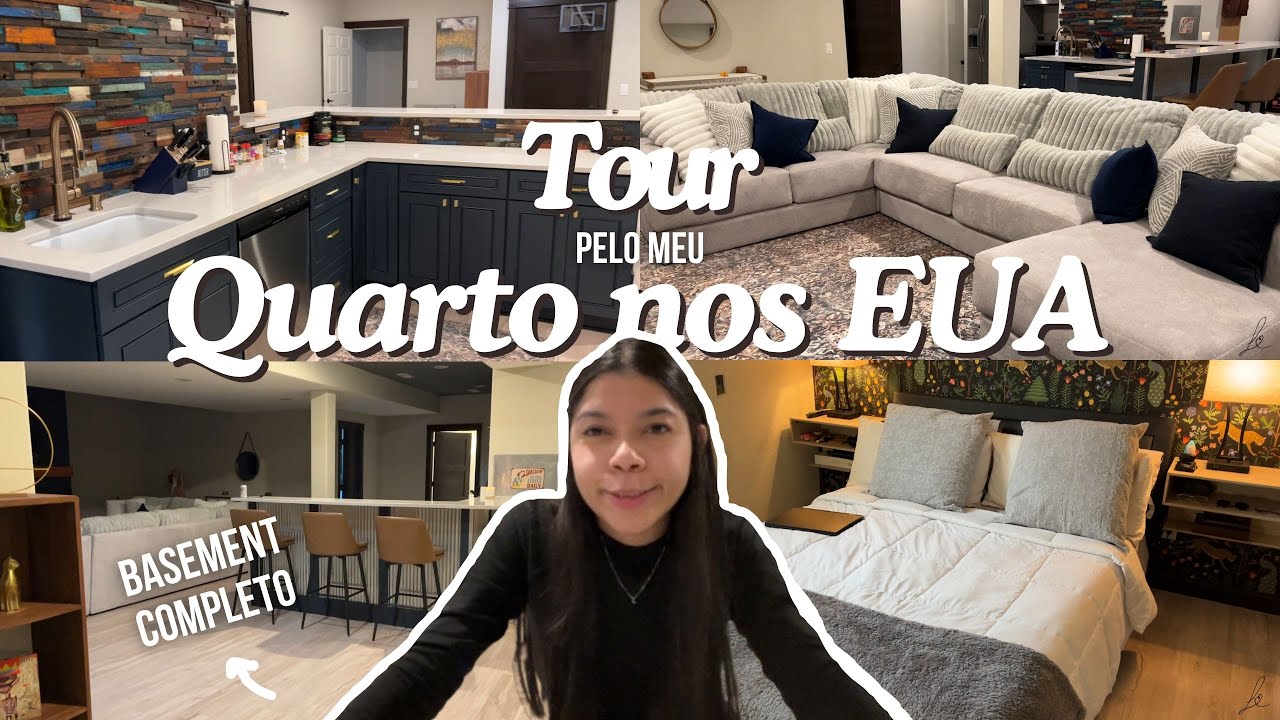 TOUR PELO MEU QUARTO E BASEMENT NOS EUA | AU PAIR 2025 (praticamente uma casa)
