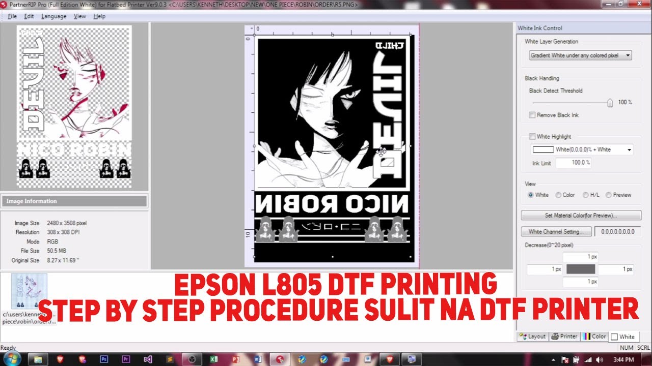 Epson L805 DTF Printing Step by Step Procedure Sulit na DTF Printer Tag-lish