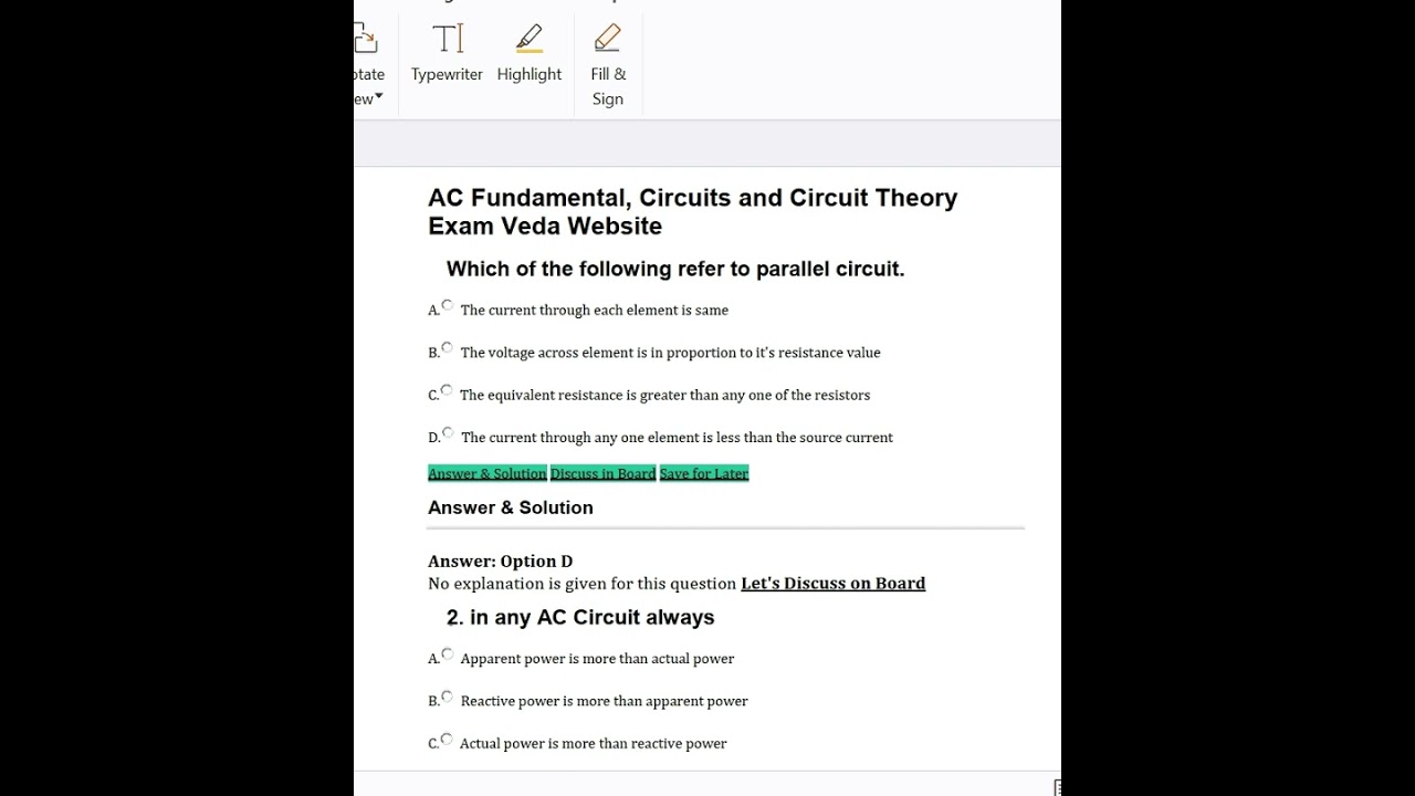 #AC Fundamentals Circuits and Circuit Theory MCQs Lecture, #examvedawebsite, #otstestpreparation