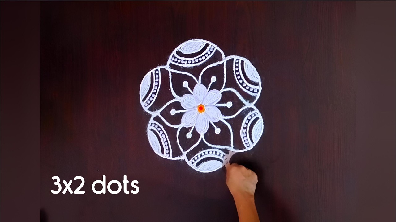 Daily rangoli design 🌷 Apartment kolam design 🌷 festival rangoli 🌟 Easy rangoli| chinna muggulu