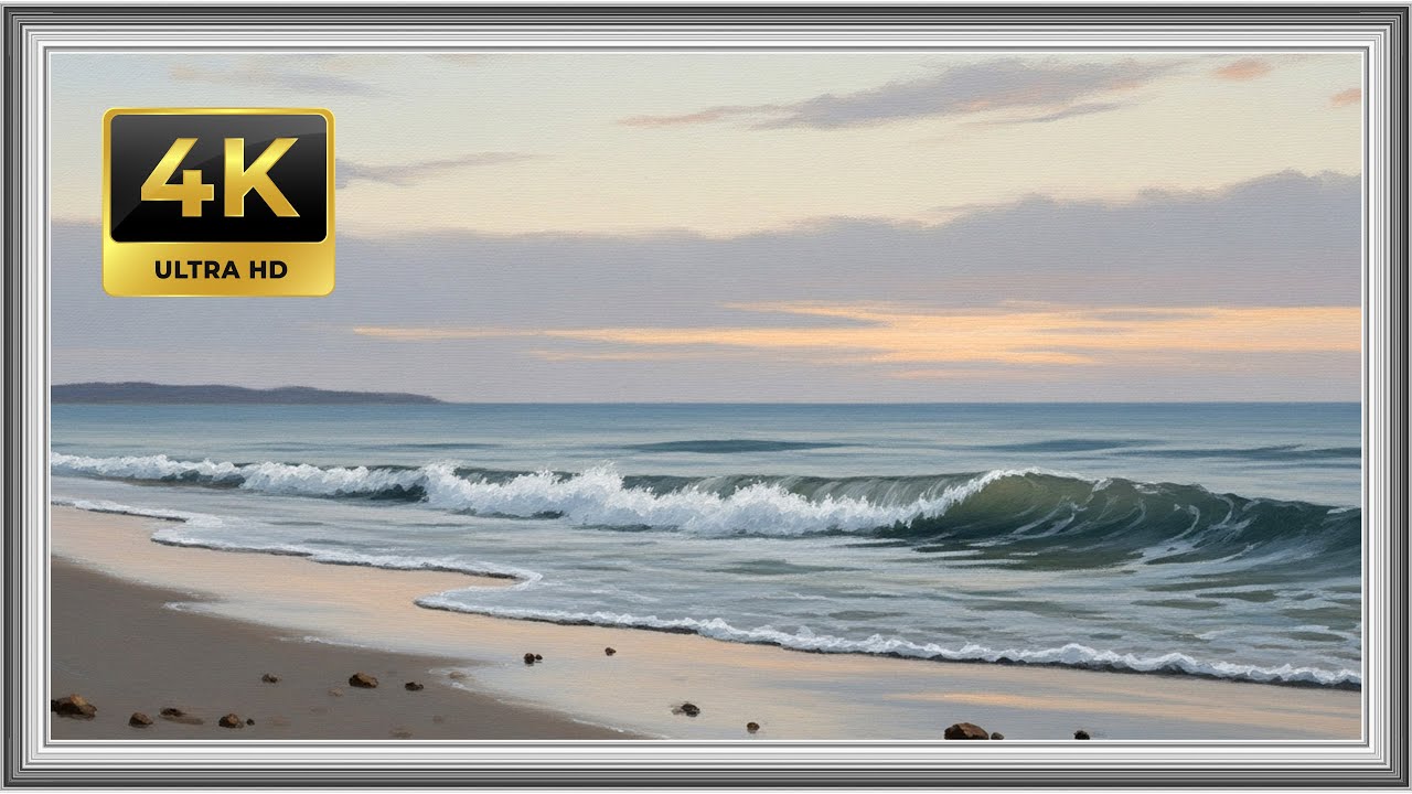 Coastal Calm at First Light | Elegant TV Wallpaper Art for Modern Spaces
