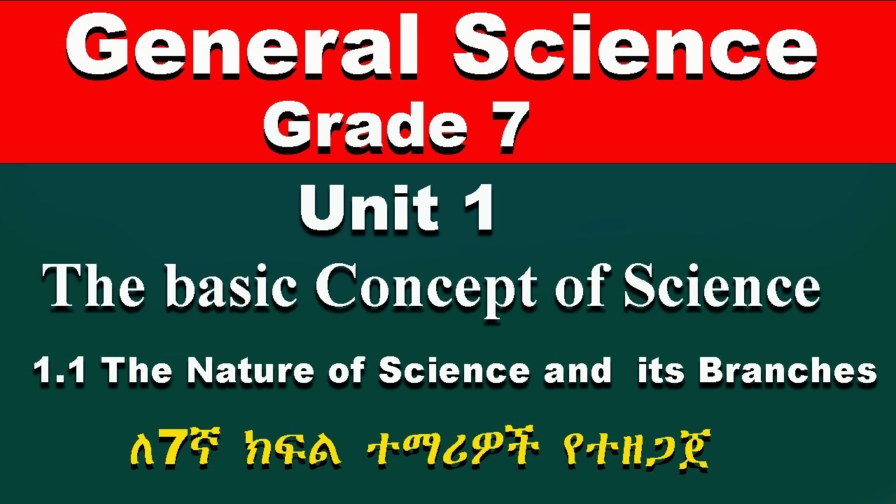 Grade 7 General science unit 1 part 1| Basic Concept of Science | Nature of science and its branches