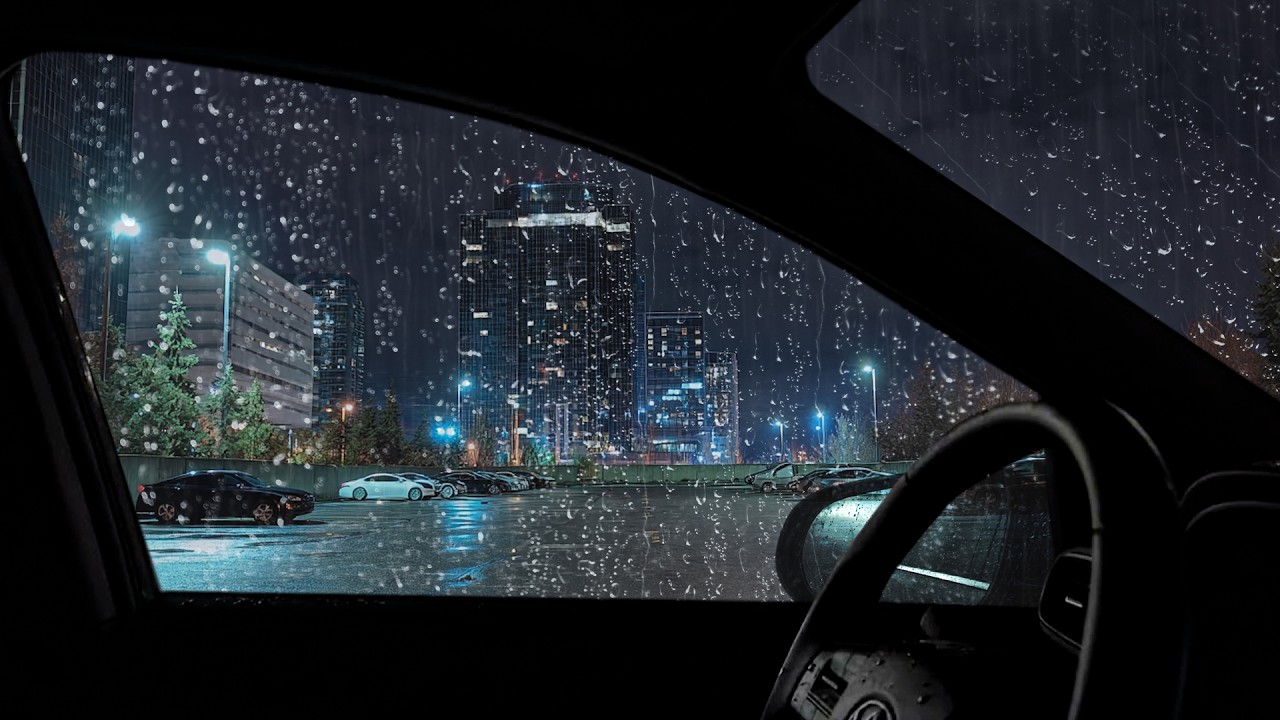 Soothing Heavy Rain Inside a Car - Beat Insomnia, Calm Your Mind, White Noise for Sleep