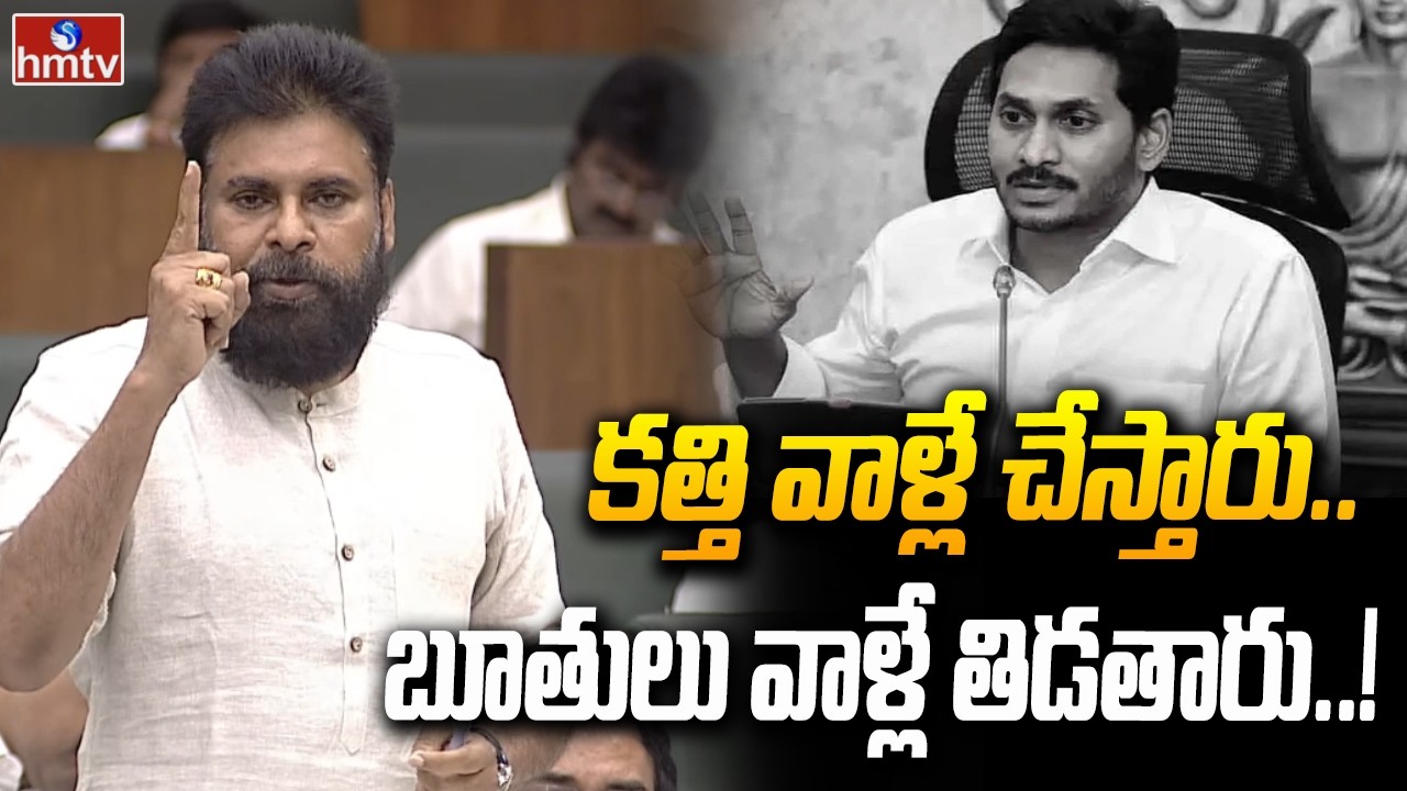 కత్తి వాళ్లే చేస్తారు..బూతులు వాళ్లే తిడతారు..! | Deputy CM Pawan Kalyan Fires On YCP Leaders |hmtv
