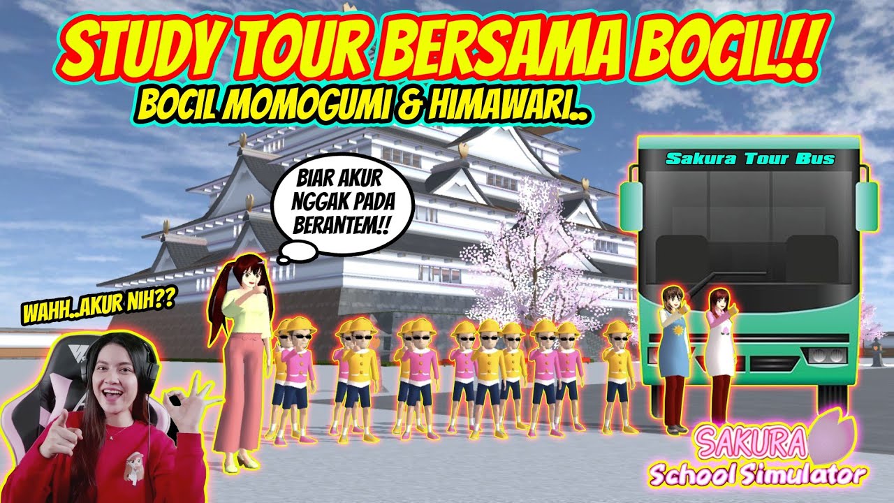 STUDY TOUR BERSAMA BOCIL MOMOGUMI & HIMAWARI!! SERU BANGET!! SAKURA SCHOOL SIMULATOR - PART 40