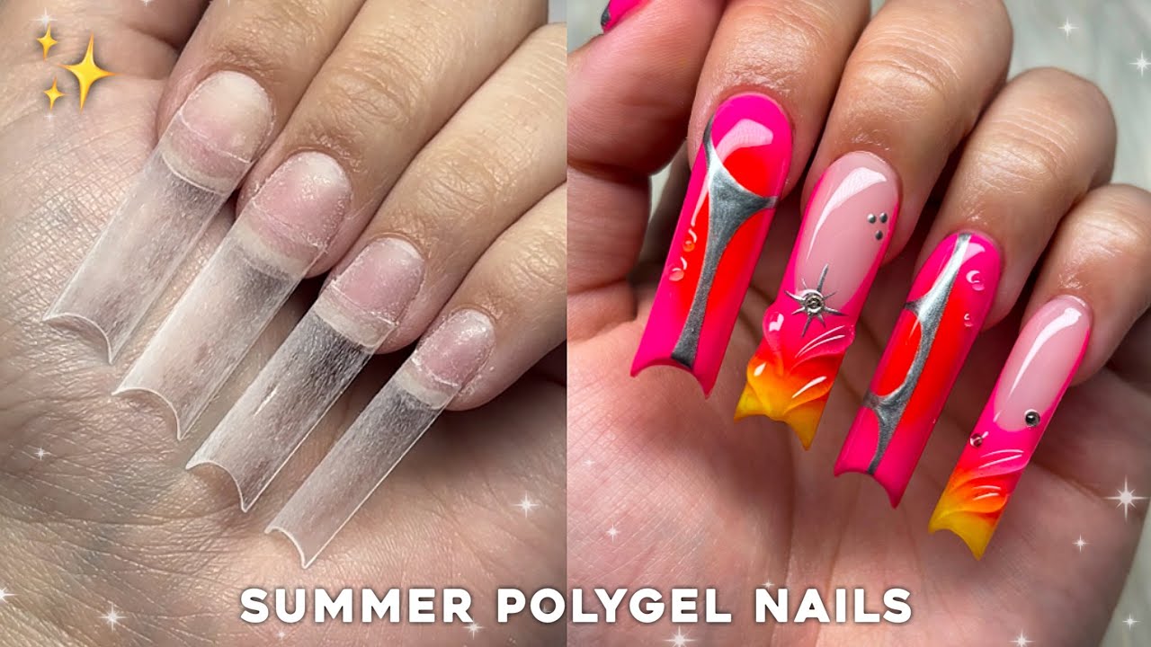 COLORFUL SUMMER POLYGEL NAILS🧡 | Live Stream