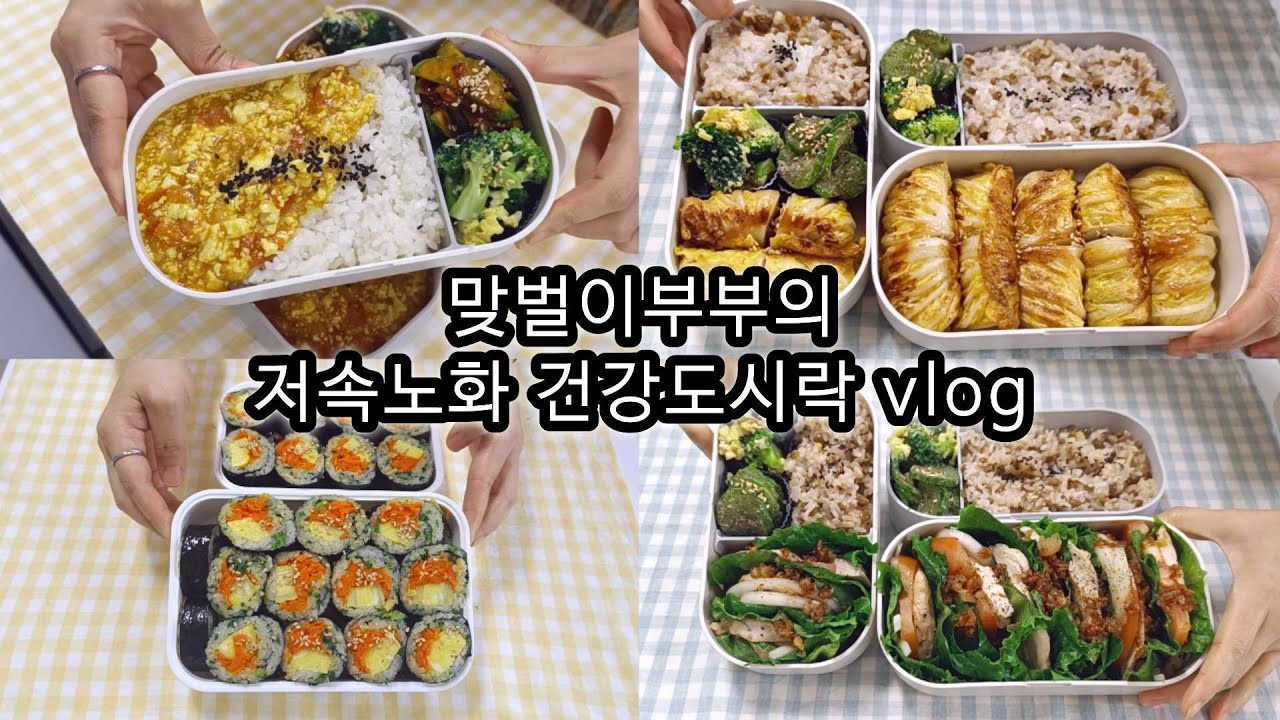 저속노화 식단으로 맞벌이부부의 4일 도시락 만들기 / 32000원으로 만들었어요! / #고물가 #식비절약 #저속노화#건강도시락