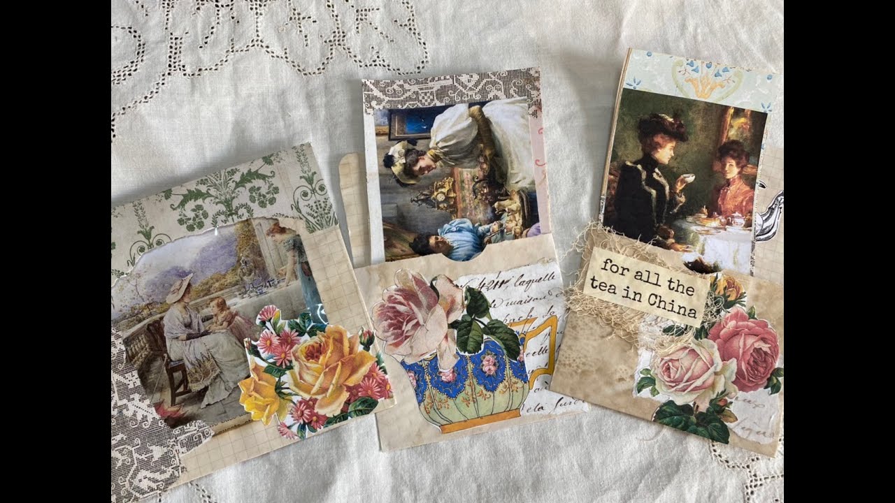 #The100DayProject | Day 92 : library card pockets | Inspired by : Victorian tea party