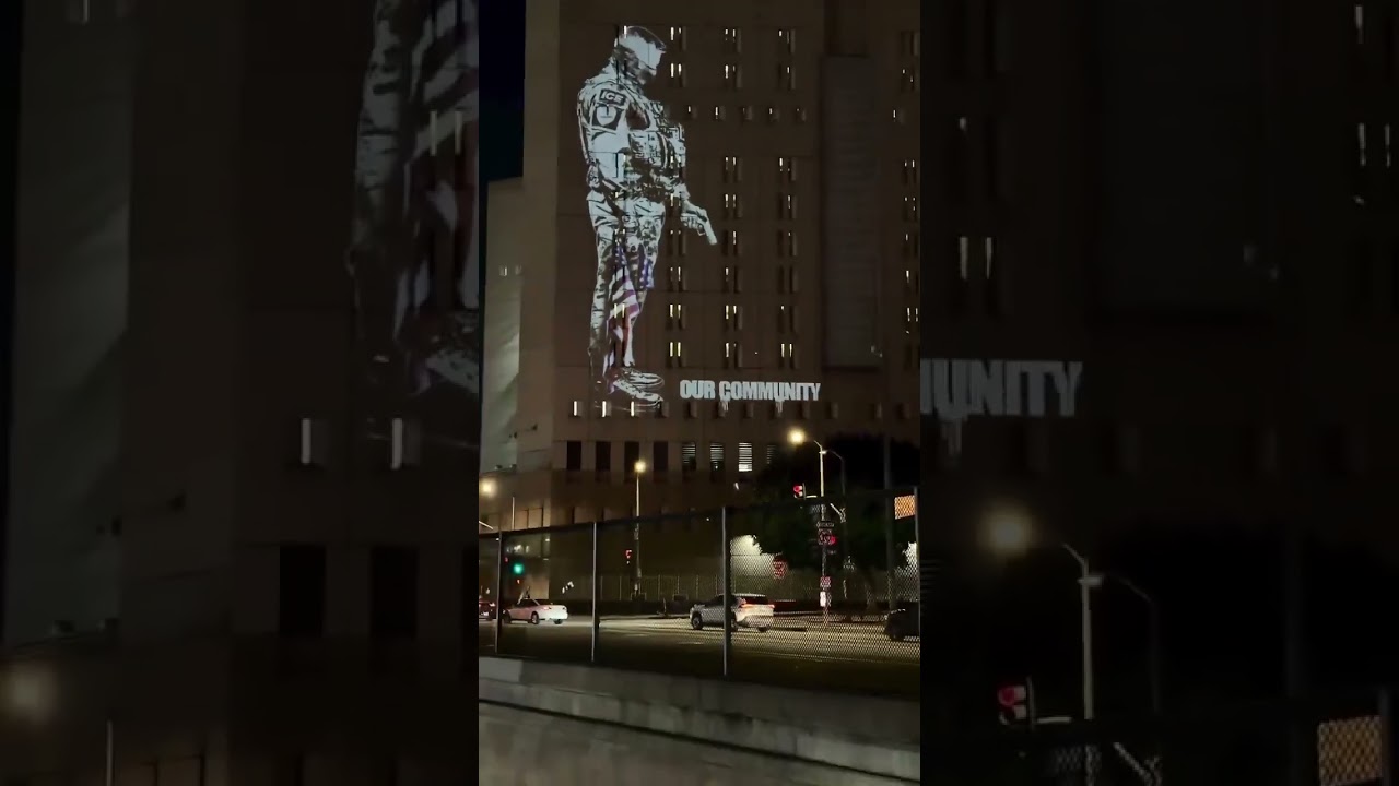 Protesters in Los Angeles projected an anti-ICE video onto Twin Towers, an ICE detention facility