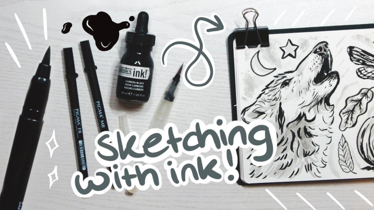 brush pens and ink! | fill a sketchbook spread with me
