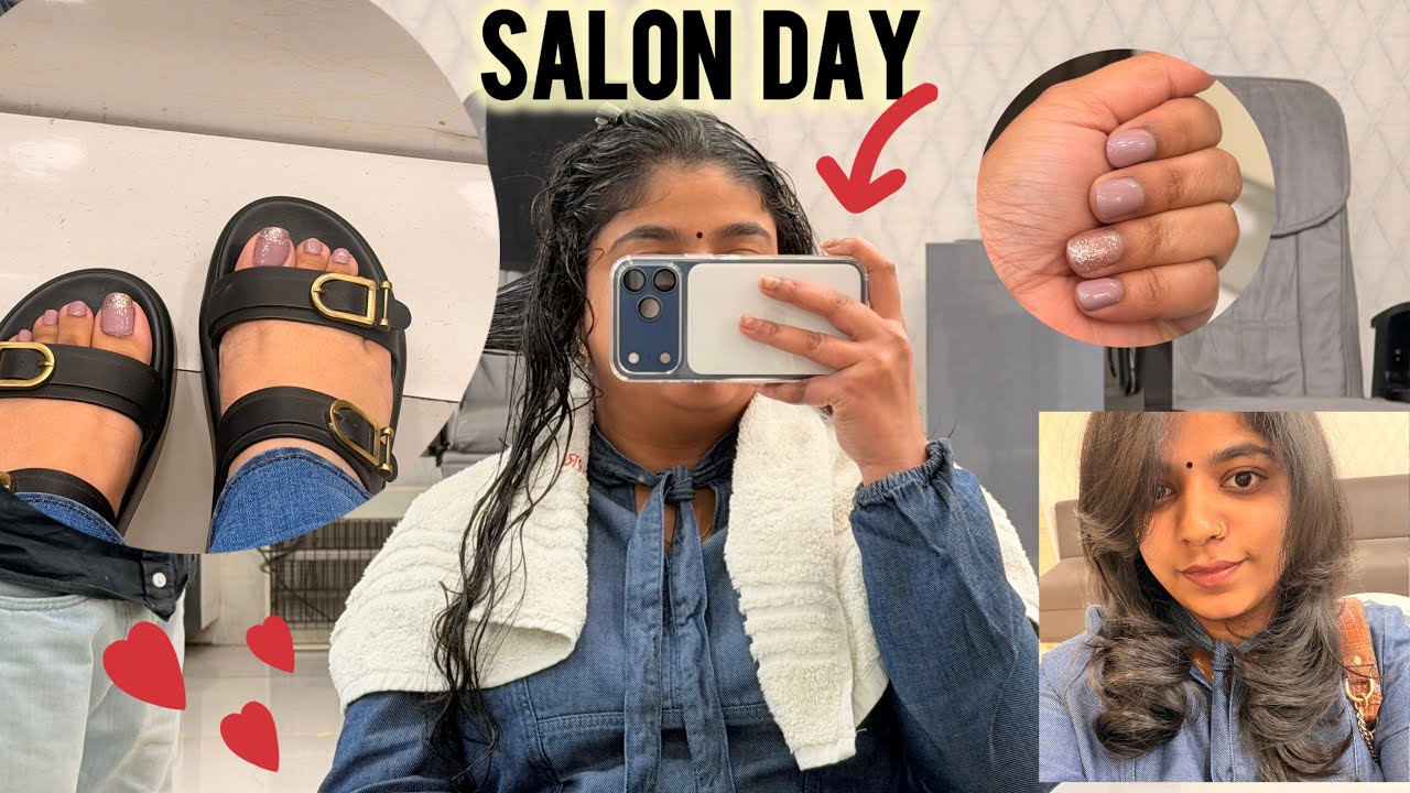 Salon day 💇 ✨| Hair cut , Nails 💅 & Full Glow Up Vlog
