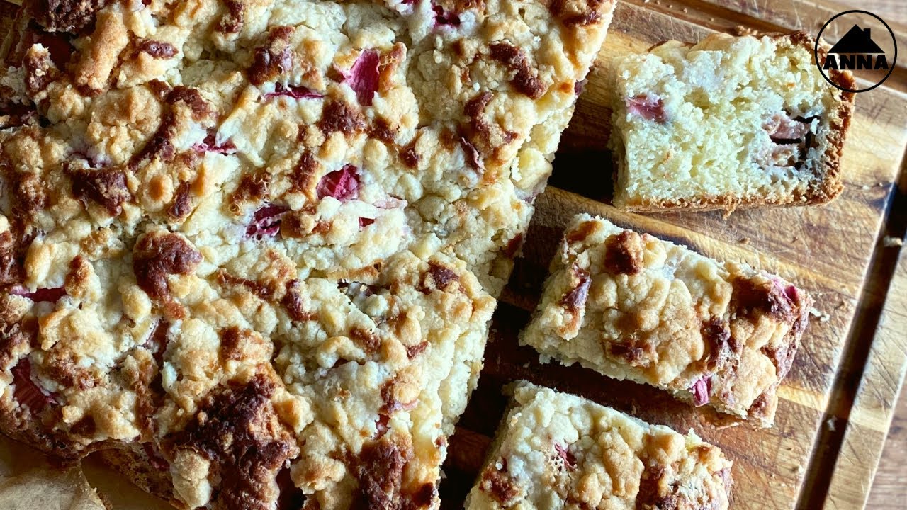 CIASTO Z RABARBAREM I KRUSZONKĄ NA MAŚLANCE