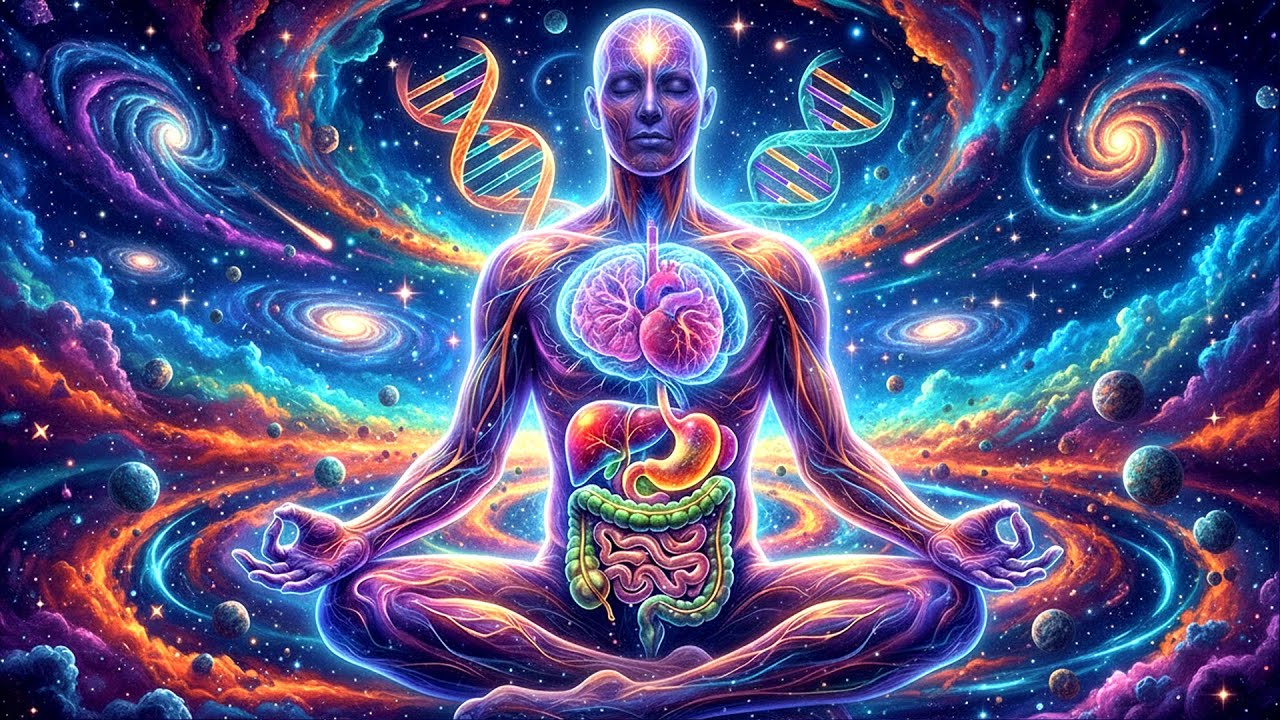 432Hz + 528Hz + 741Hz + 963Hz – Overnight Healing Sleep & Energy Restoration