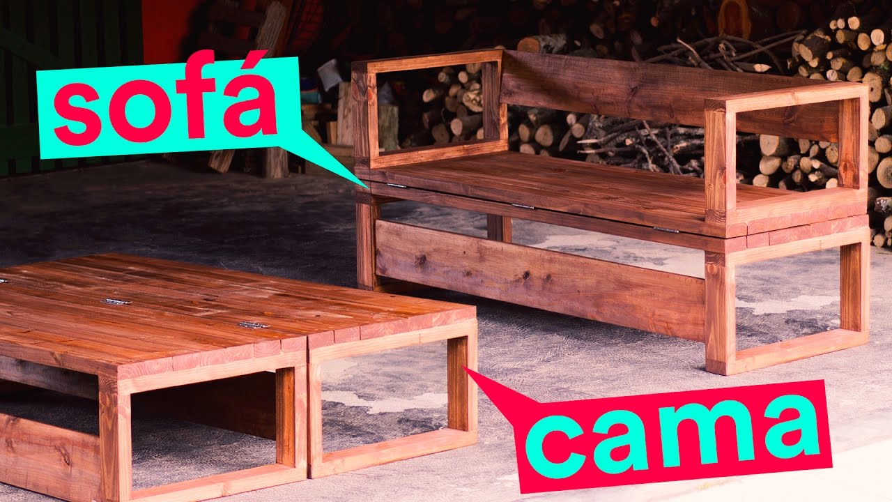 DIY - SOF&Aacute;-CAMA DE MADEIRA