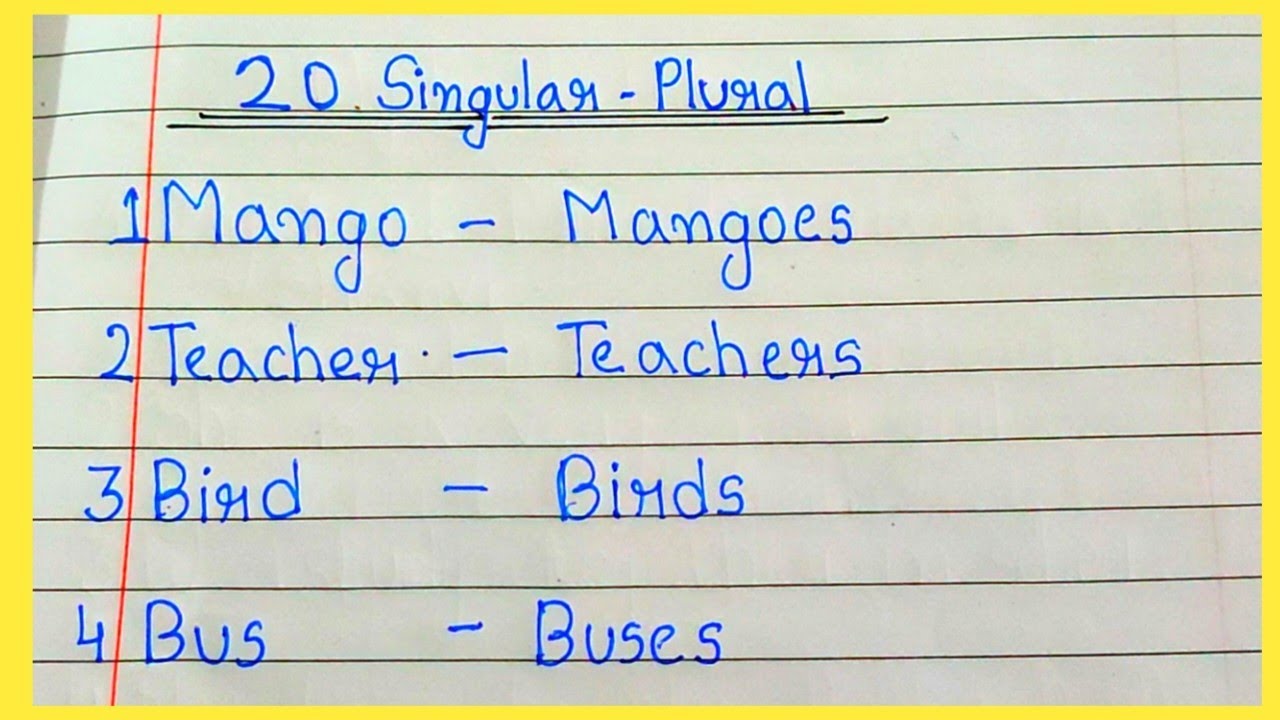 20 singular and plural words|| singular plural|| singular plural word in english| 20 singular plural