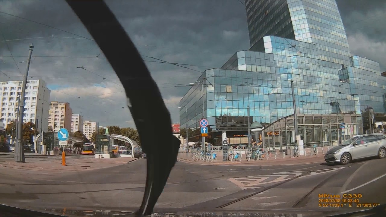 Driving through Warsaw downtown / city centre (2018, full length, HD) - driving in Poland