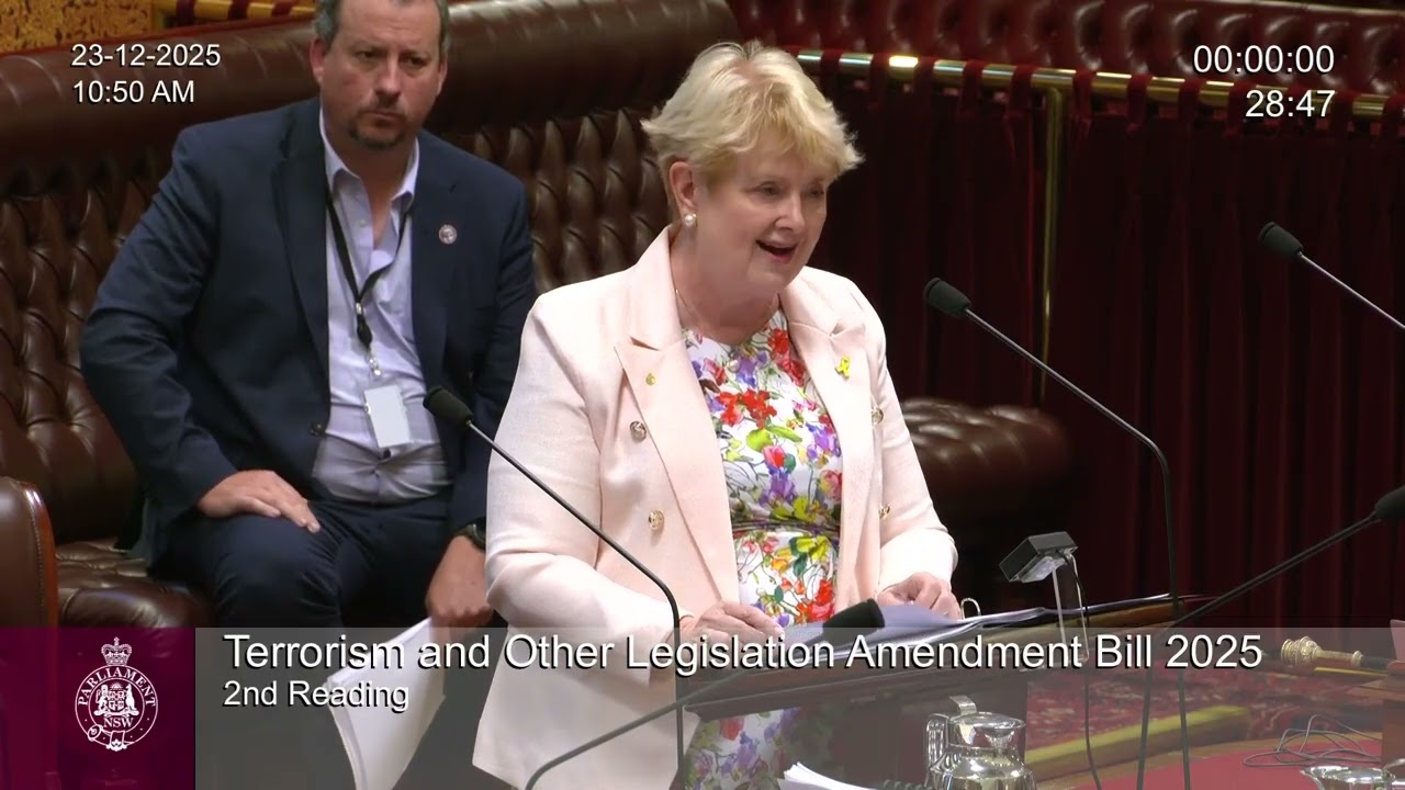 Susan Carter MLC contributes to debate on the Terrorism and Other Legislation Amendment Bill 2025