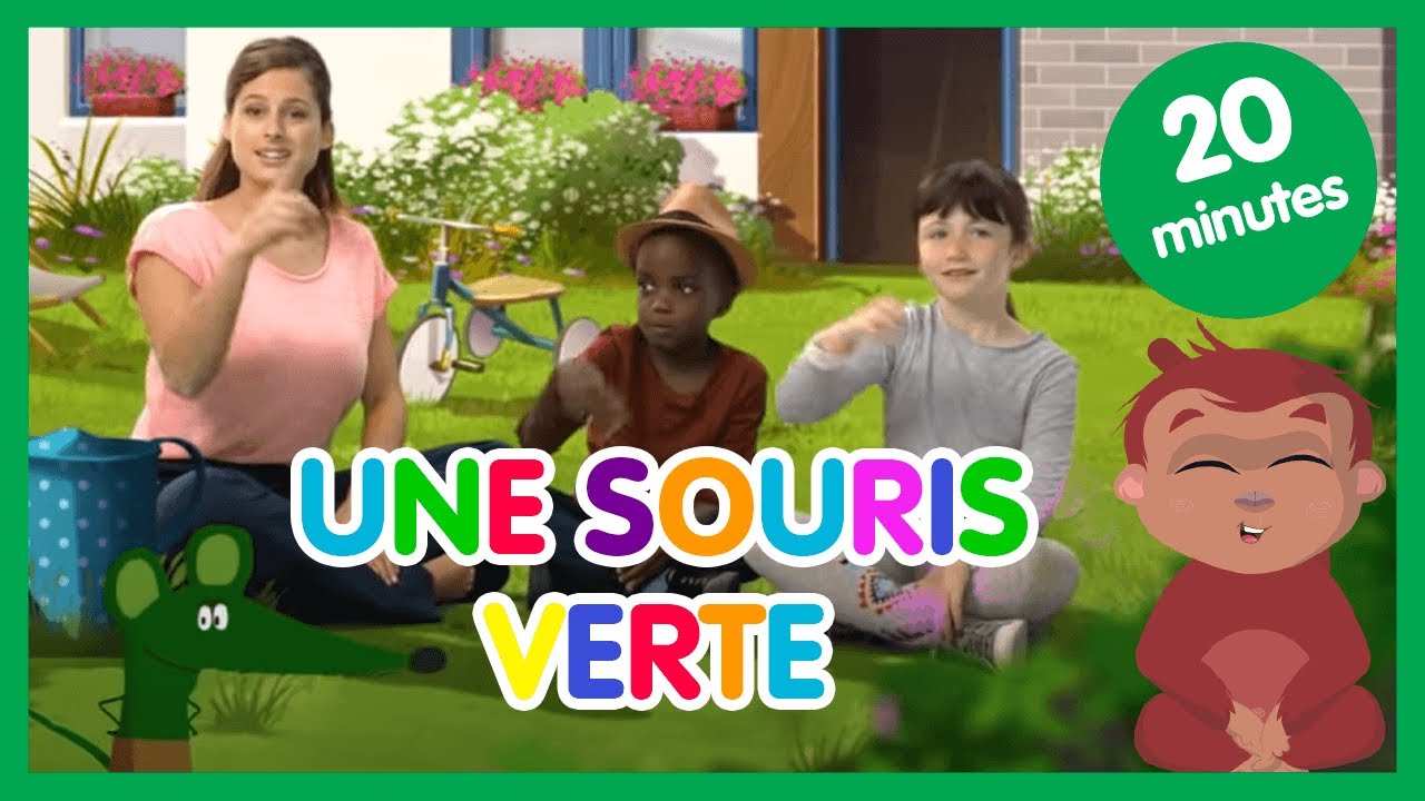 Une souris verte - 20 Minutes de Comptines pour enfants - Comptine avec paroles - Les amis de Boubi