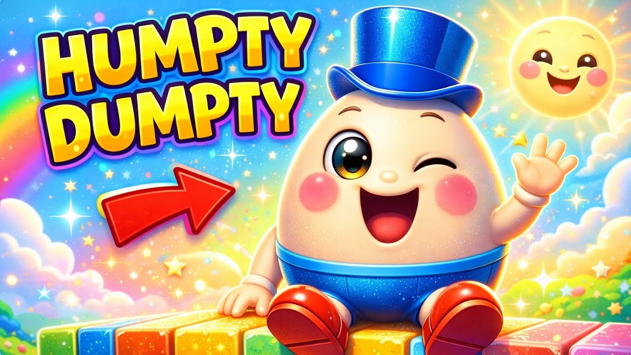 Humpty Dumpty Song 🥚 Nursery Rhymes for Kids | Fun Learning Songs for Toddlers & Preschool