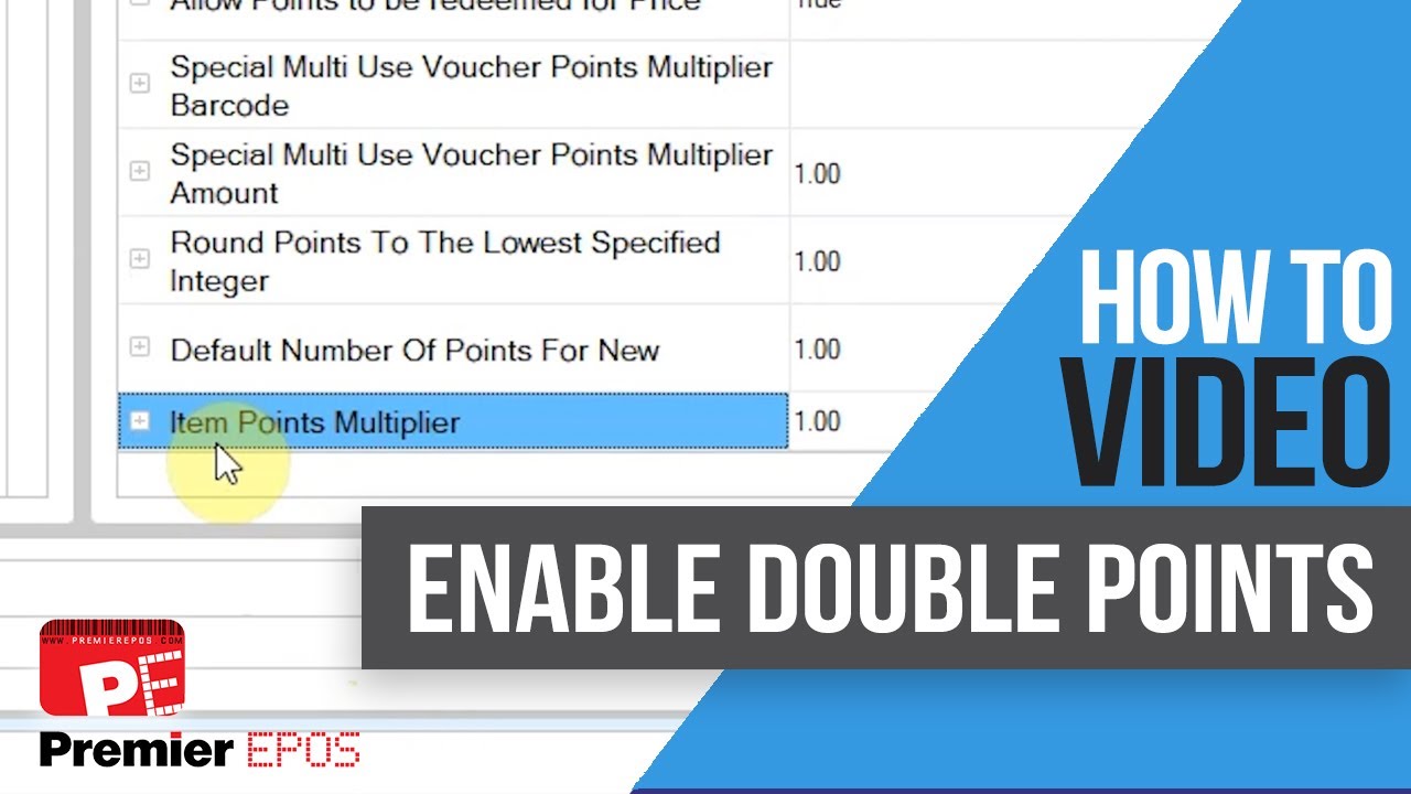How To - Double Points on Items Setting | Premier EPOS Software