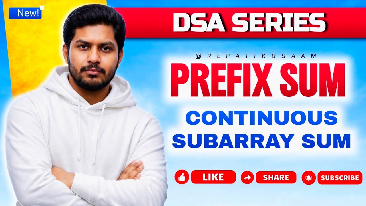 Continuous Subarray Sum Explained 💡 | Prefix Sum + Modulo Trick | DSA Telugu Ep.46