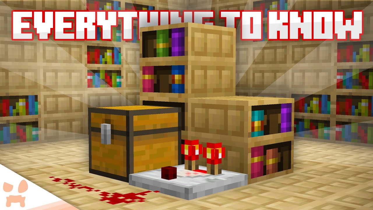 ПОЛНОЕ РУКОВОДСТВО ПО ВЫРЕЗАННЫМ КНИЖНЫМ ПОЛКАМ В MINECRAFT — секретная дверь, секреты редстоуна ...