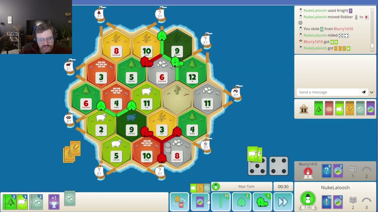 1v1 Catan with Blurry1410 - Oh No!? Our Table?! It's Broken!