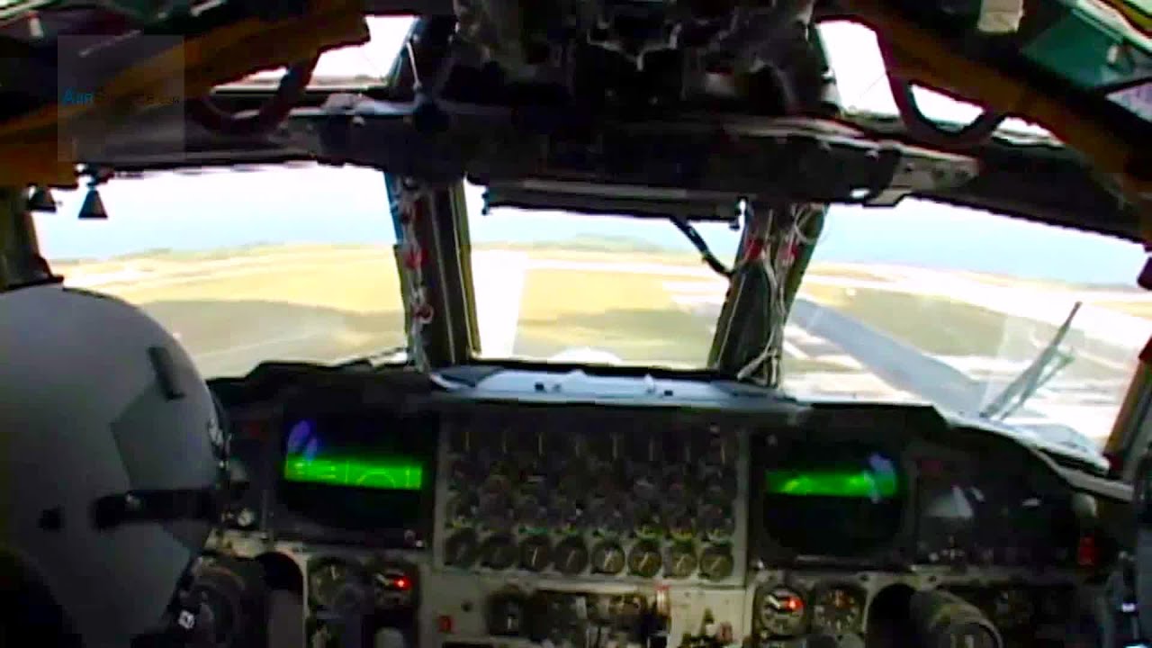 B-52 Stratofortress Cockpit View - Take-off, Landing.