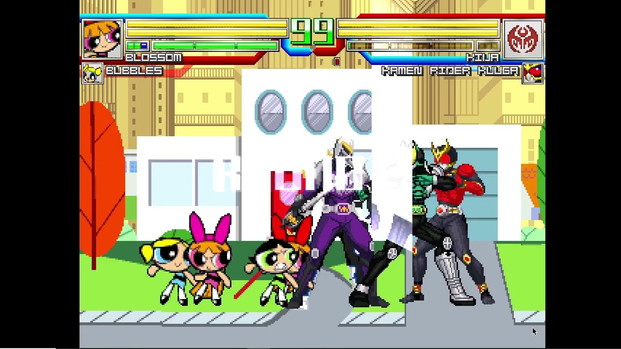 Mugen Battle #3104: Team The Powerpuff Girls vs Team Kamen Rider Series #3