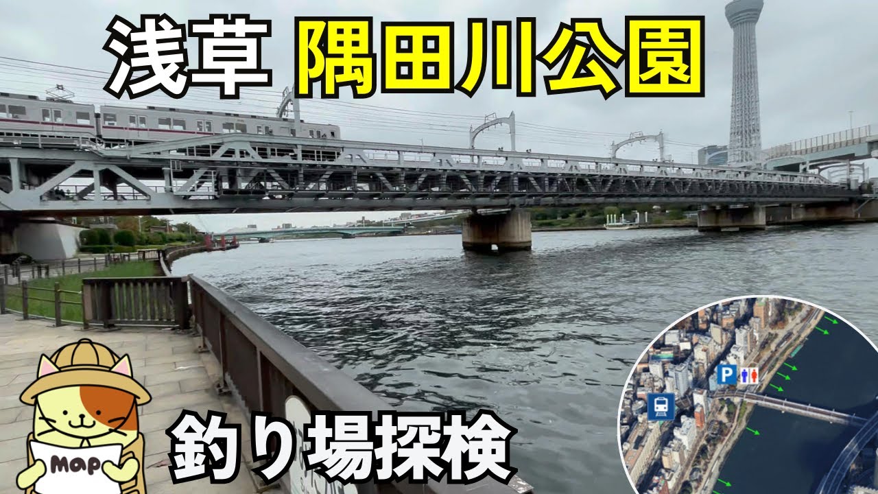 浅草「隅田川テラス」釣り場探検｜浅草駅徒歩5分！足場のいいシーバス・黒鯛ポイント