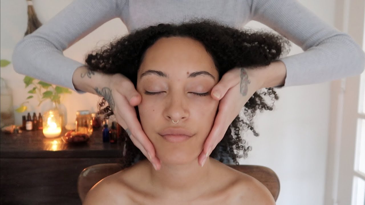 ASMR relaxing head & face massage with a follower/subscriber (soft spoken)