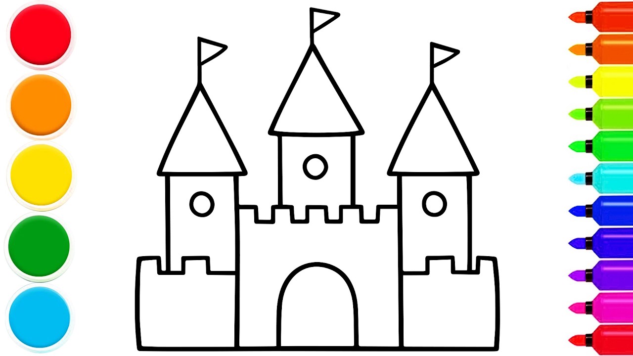 How To Draw a Cute Castle | Easy Step By Step Tutorial