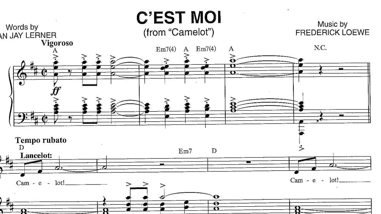Camelot: C'est moi - Piano accompaniment