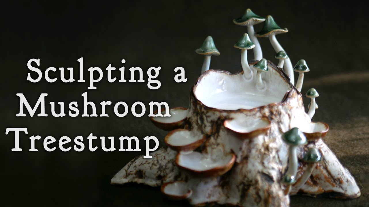 Sculpting & Glazing a Ceramic Treestump Sculpture - Stoneware Clay, Relaxing Crafting