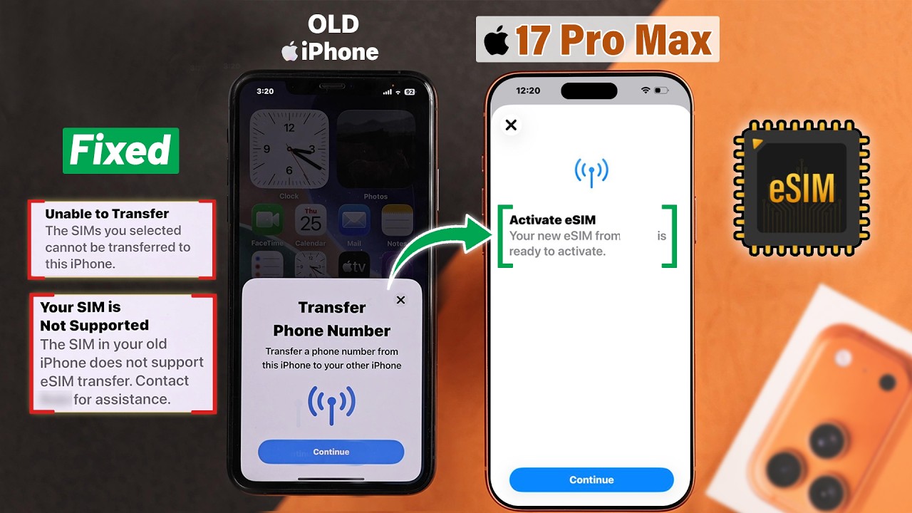iPhone 17 Pro Max: How to Transfer eSIM from Old iPhone! [Move eSIM]