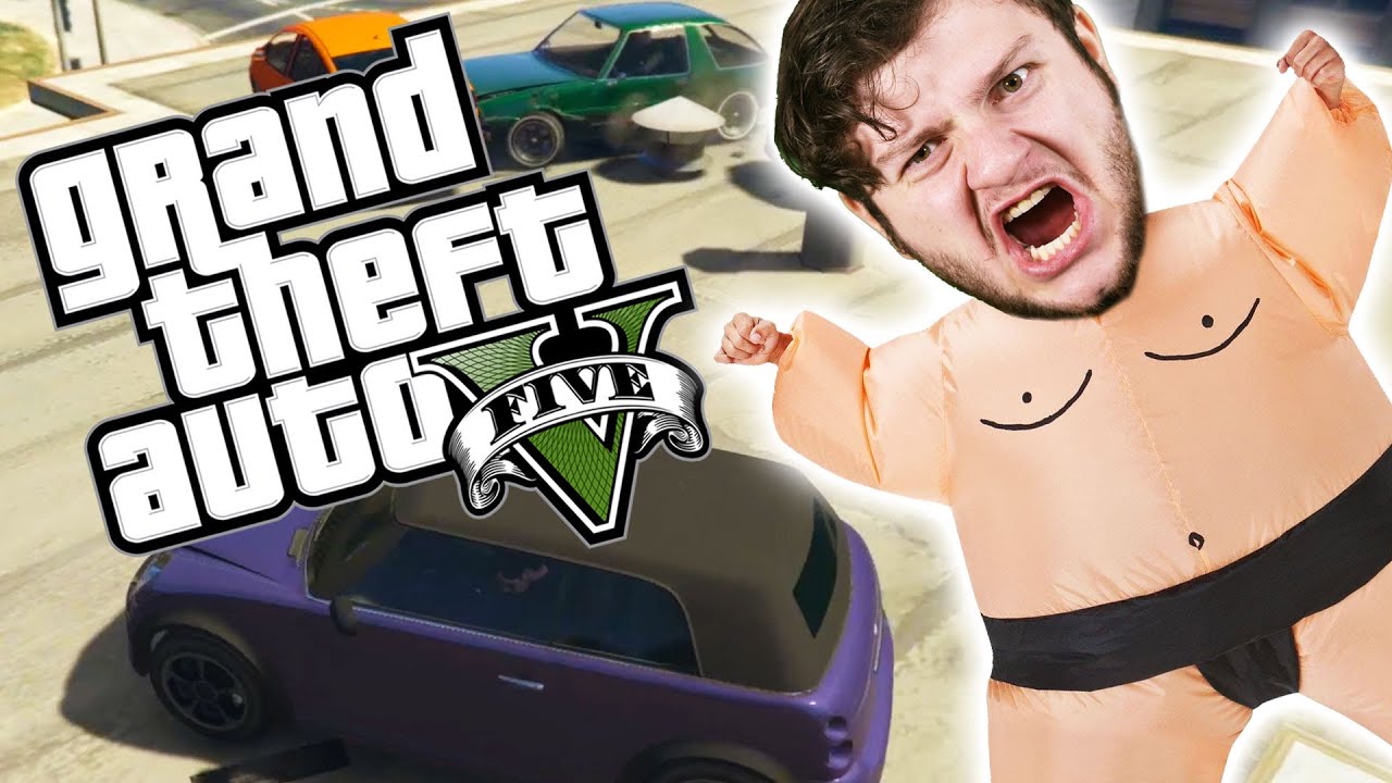 GTA 5 PC Online Funny Moments - THE PURPLE CAR BANDIT! | SUMO 3! (Custom Games)