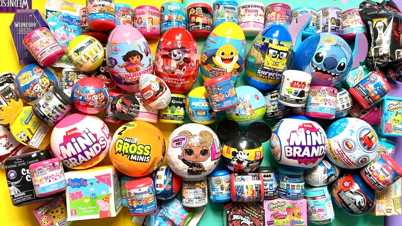 ASMR Satisfying Unboxing: 100 Blind Bags of MysteryToys