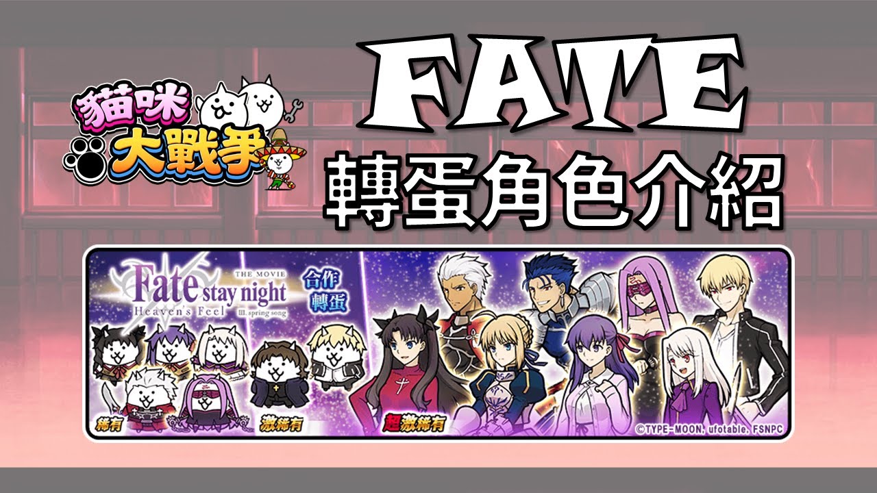 👨‍🎓貓戰論文 Vol.32｜#Fate 合作活動轉蛋貓 超詳細介紹與評比｜14+4隻｜#附時間軸｜CC字幕已全數完成