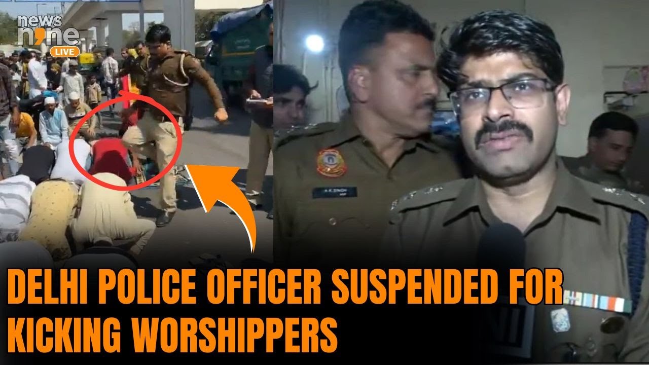 Delhi Police Officer Suspended for Kicking Worshippers | News9