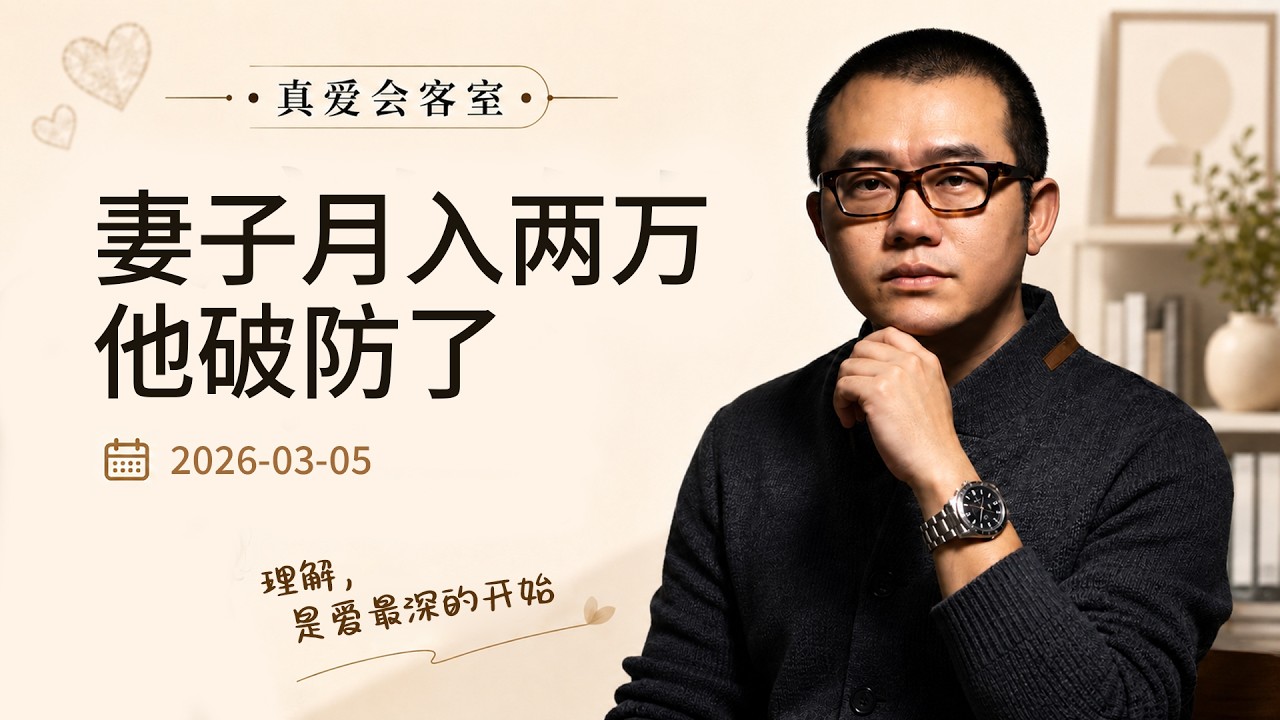 妻子收入2万，丈夫一年没收入！涂磊一句话戳破：男人的自卑，才是婚姻最大危机！| 真爱会客室