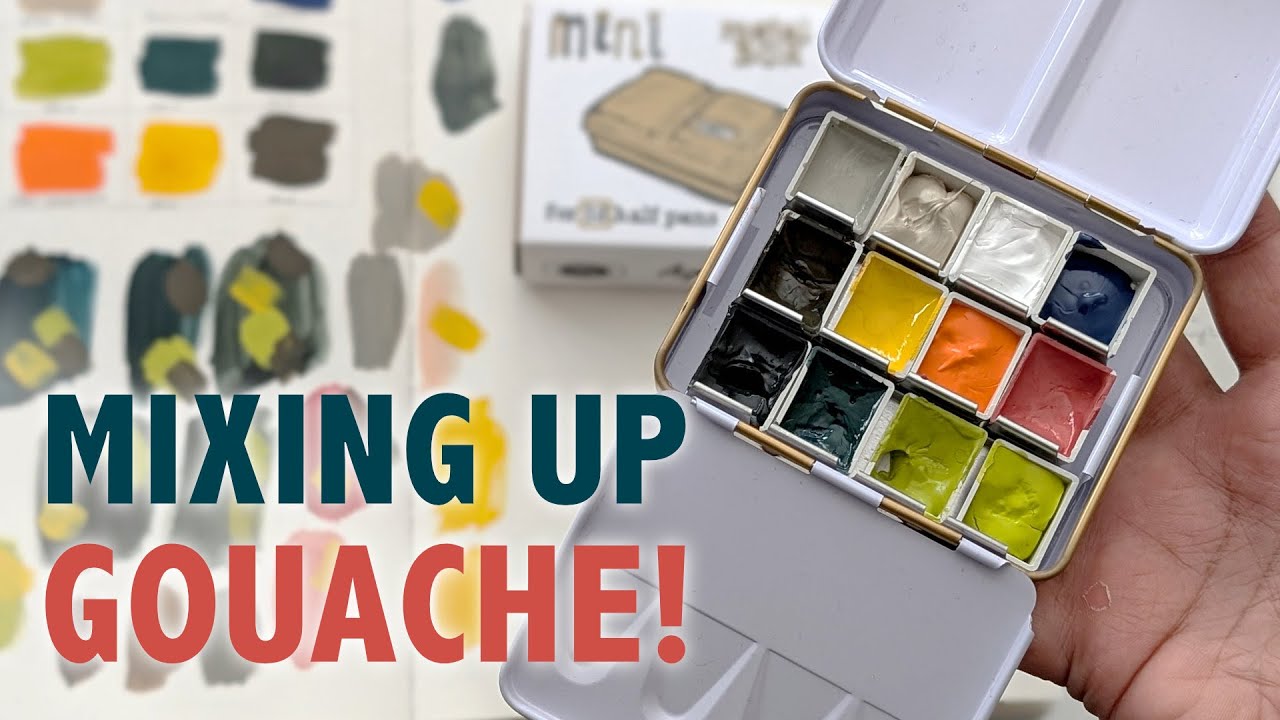 My custom GOUACHE plein air kit in a ROMAN SZMAL MINI palette
