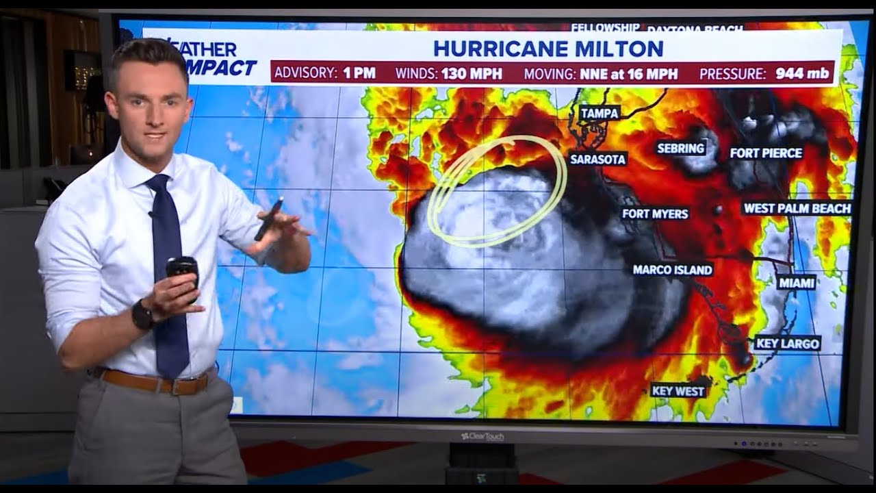 Meteorologist Pat Cavlin is tracking Hurricane Milton as it approaches Florida