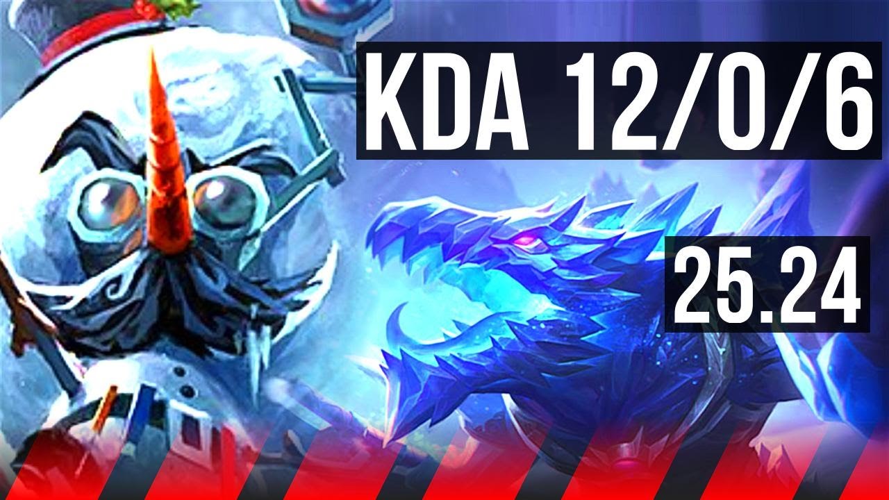 HEIMERDINGER vs RENEKTON (TOP) | Perfect KDA: 12/0/6 | KR Master | 25.24