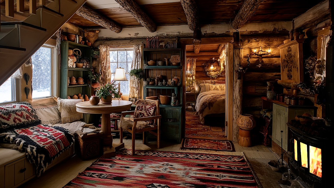 🔴In the Stillness of Winter, Only the Fire Speaks | Gentle Fireplace Sounds for Calm and Sleep 🔥