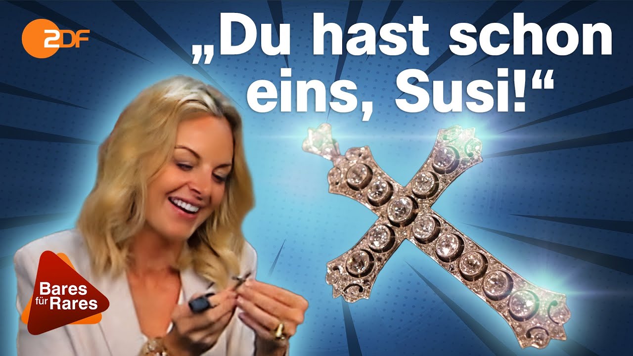 Kreuzanhänger mit 55 Diamanten: Nicht nur Susi betet dieses Schmuckstück an! | Bares für Rares