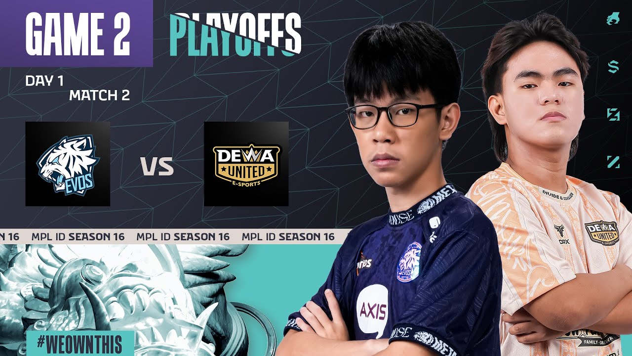 EVOS vs DEWA UNITED ESPORTS | Playoffs Day 1 | Game 2 | #MPLIDS16